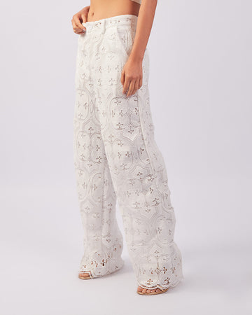 White Lace Pants