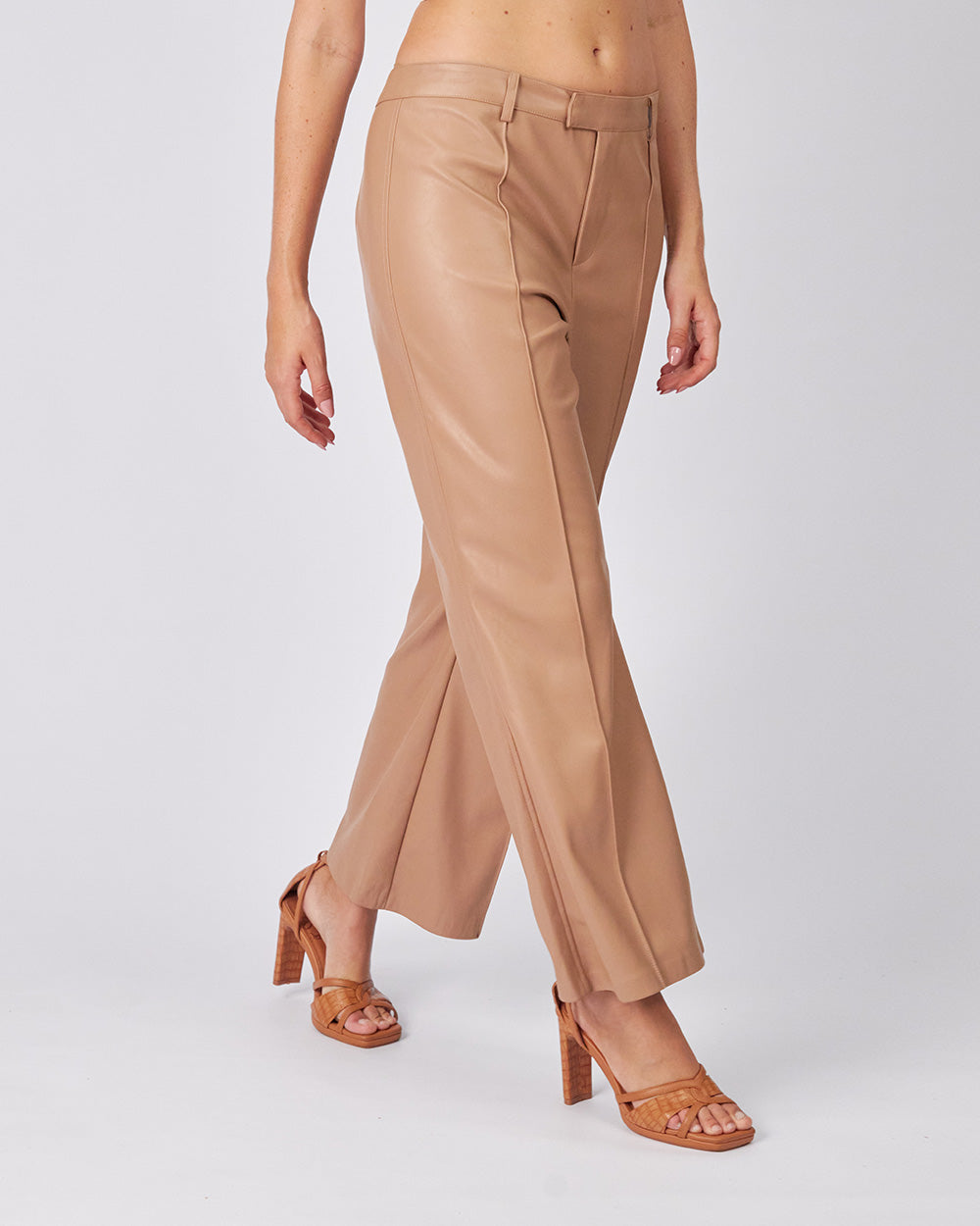 Beige Trousers Vegan Leather