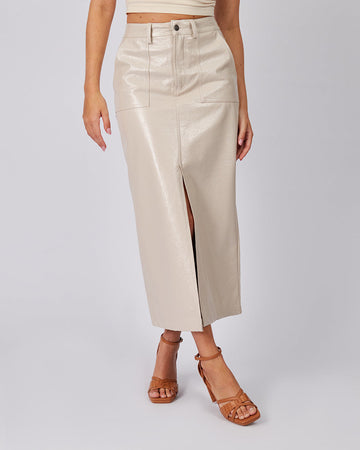 Ivory Long Skirt Pockets