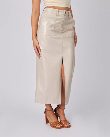 Ivory Long Skirt Pockets