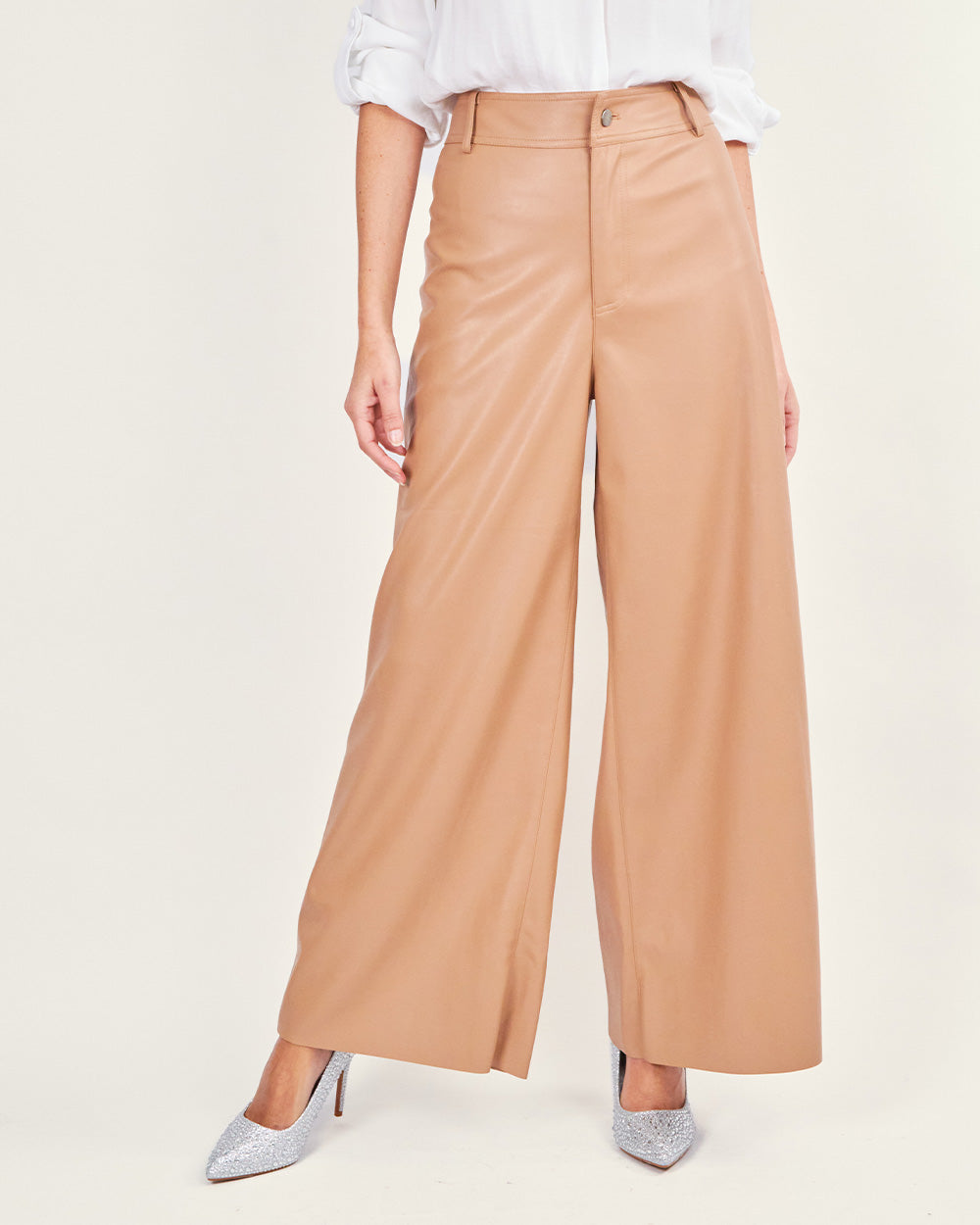 Camel wide-leg pants