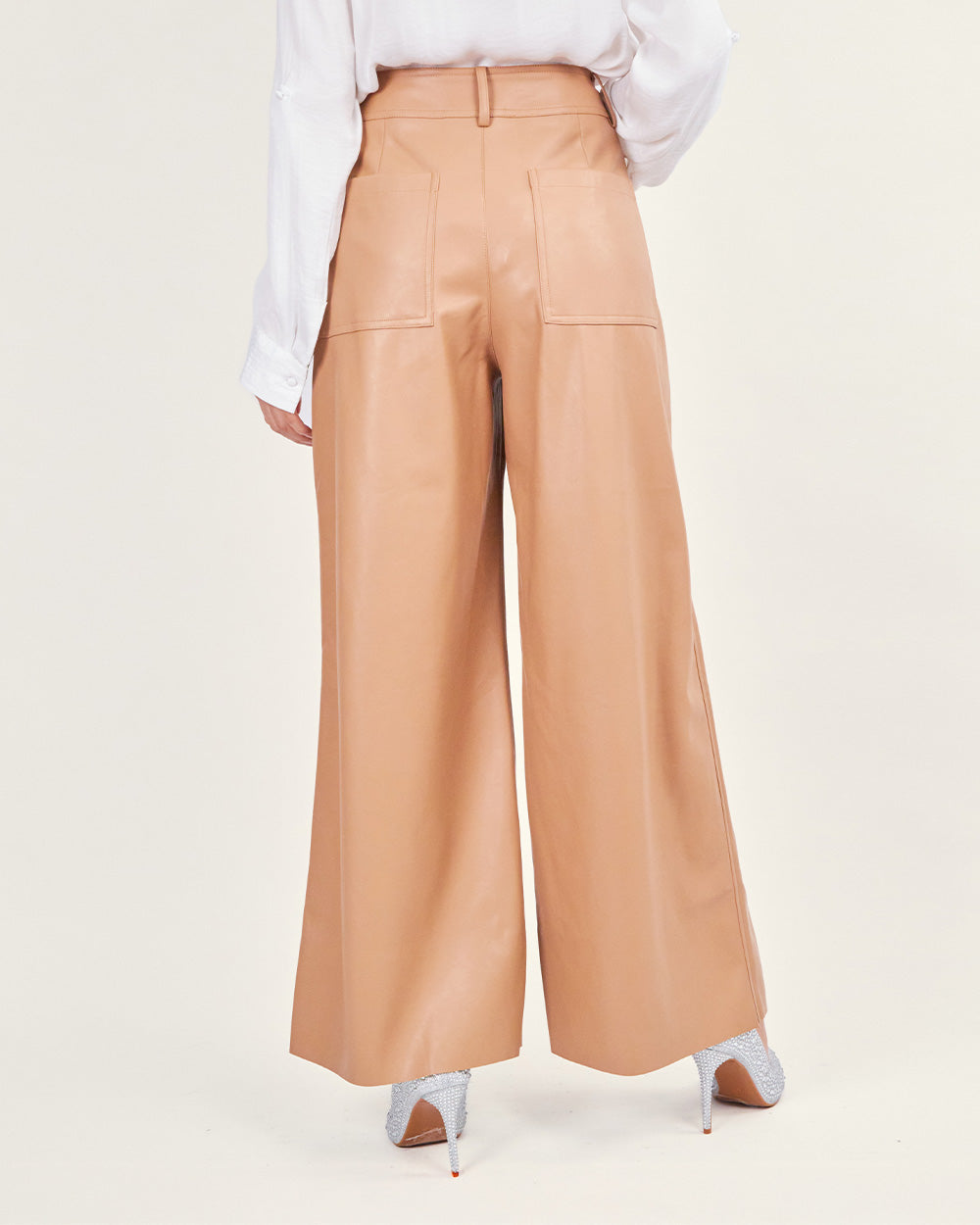 Camel wide-leg pants