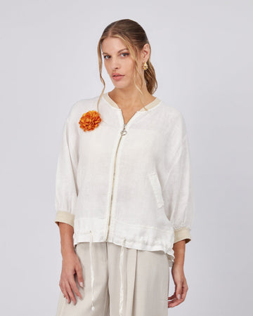 Adjustable Cream Jacket Zipper