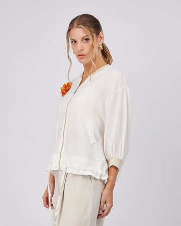 Adjustable Cream Jacket Zipper