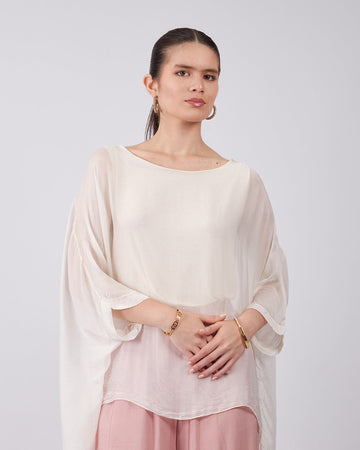 Cream Blouse Wide Sleeves