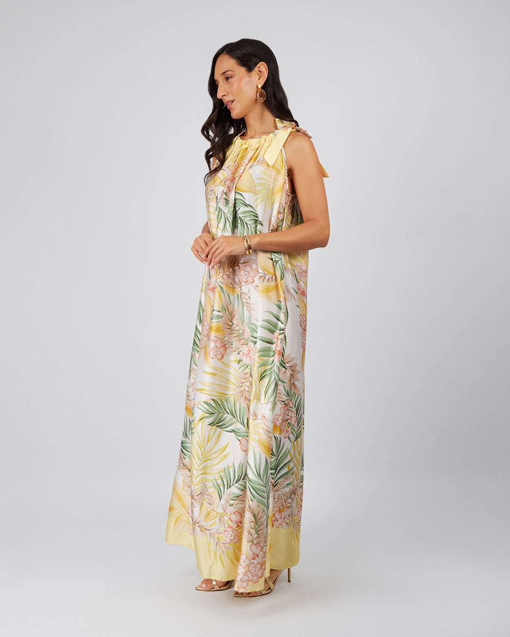 Cream Dress Yellow Flowers