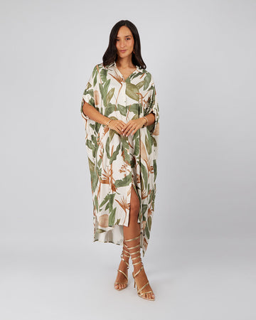 Cream Floral Shirt Dress