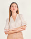 Beige v-neck blouse