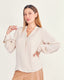 Beige v-neck blouse