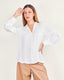 White v-neck blouse