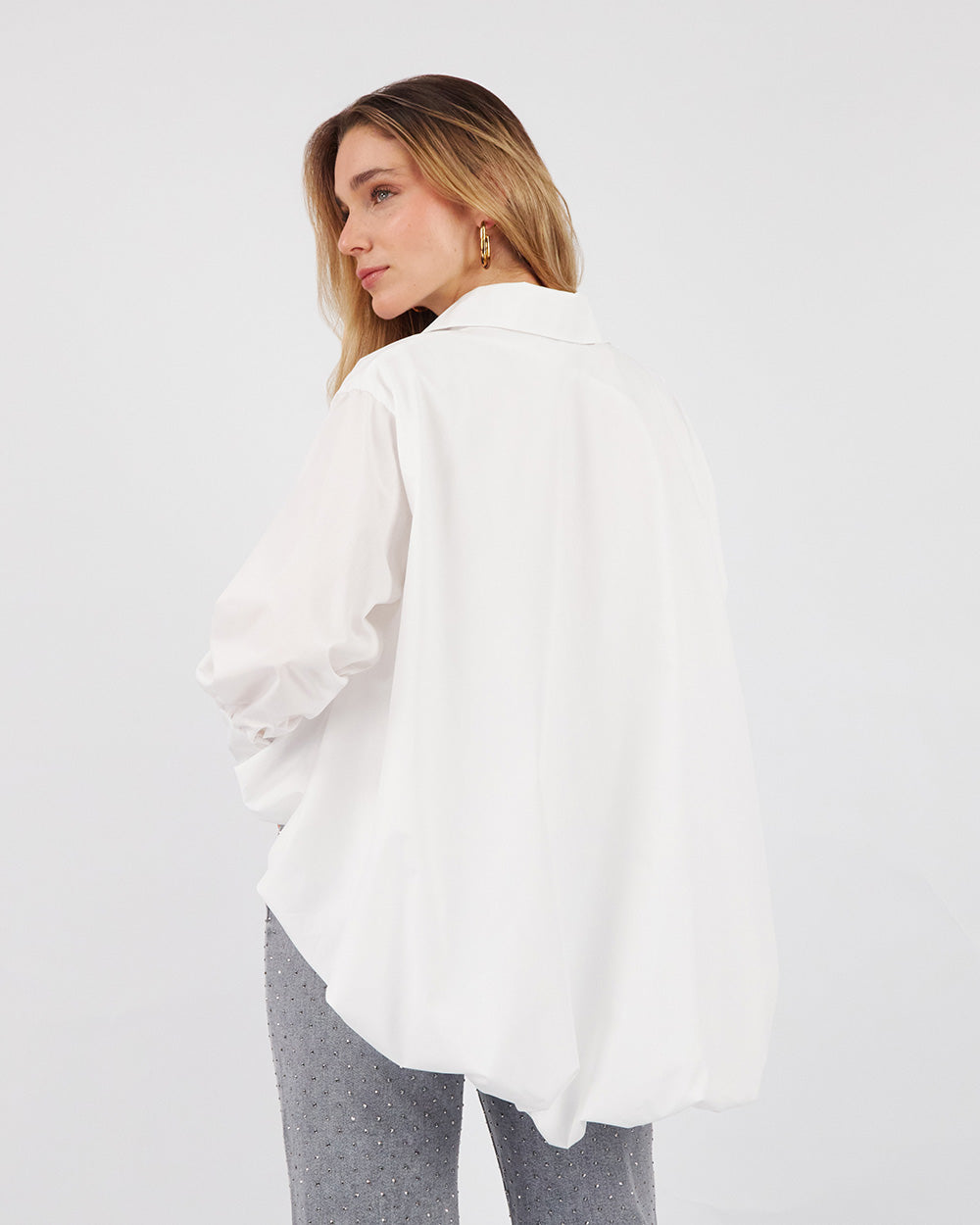 White Blouse With Balloon Ribbon