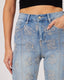 Light Blue Denim Pants Embroidered