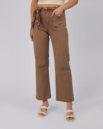 Cocoa Denim Pants Fabric Belt