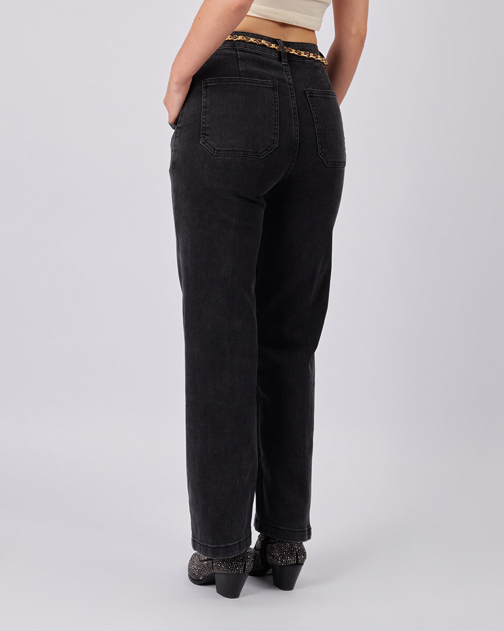 Graphite Straight-Leg Pants