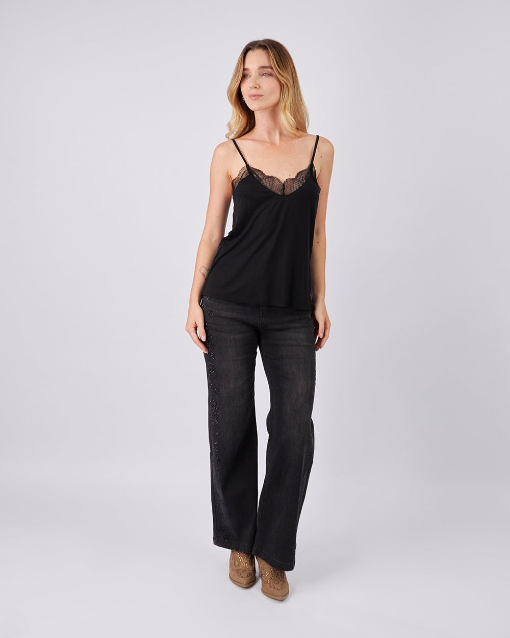 Graphite Sparkle Flower Pants