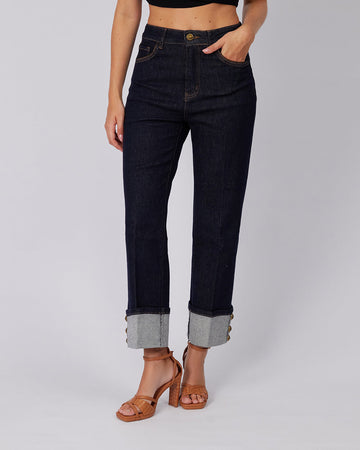 Blue Denim Pants Buttons