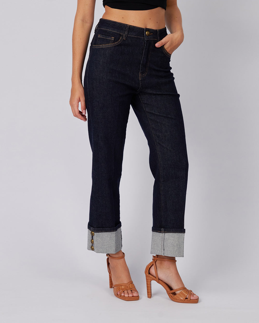 Blue Denim Pants Buttons