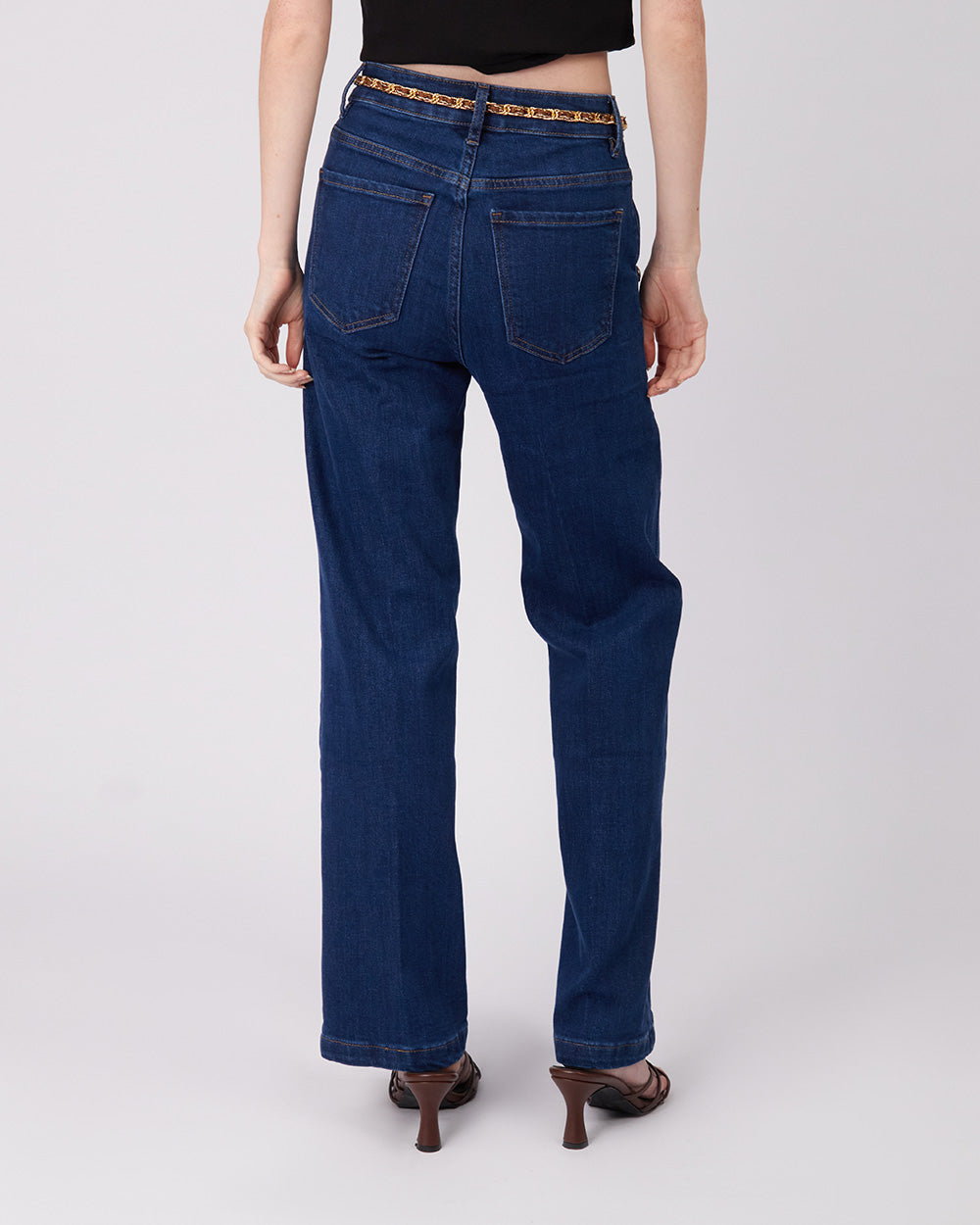 Blue Denim Pants Side Buttons