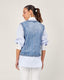 Light blue denim vest with round neck