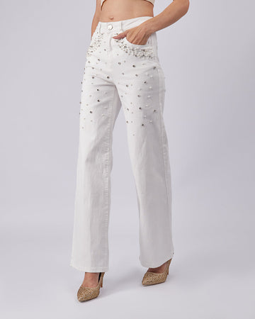 White Denim Pants