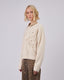 Beige Sweater With 3D Flower Knit
