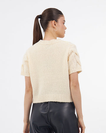 Cream Sequin Sweater