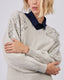 Taupe Knitted Sweater With Appliqué