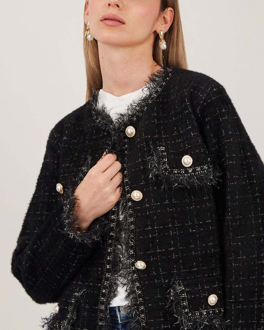 Black Gold Tweed Jacket