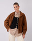 Camel Suede Bomber Jacket