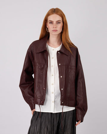 Burgundy Jacket Shirt Collar