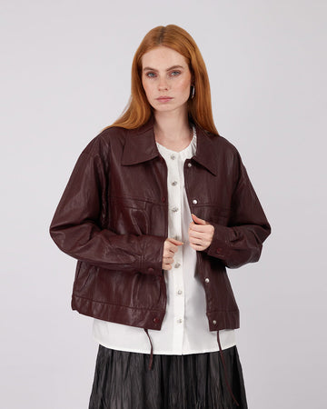 Burgundy Jacket Shirt Collar