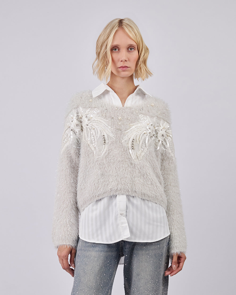 Gray Angora Sweater