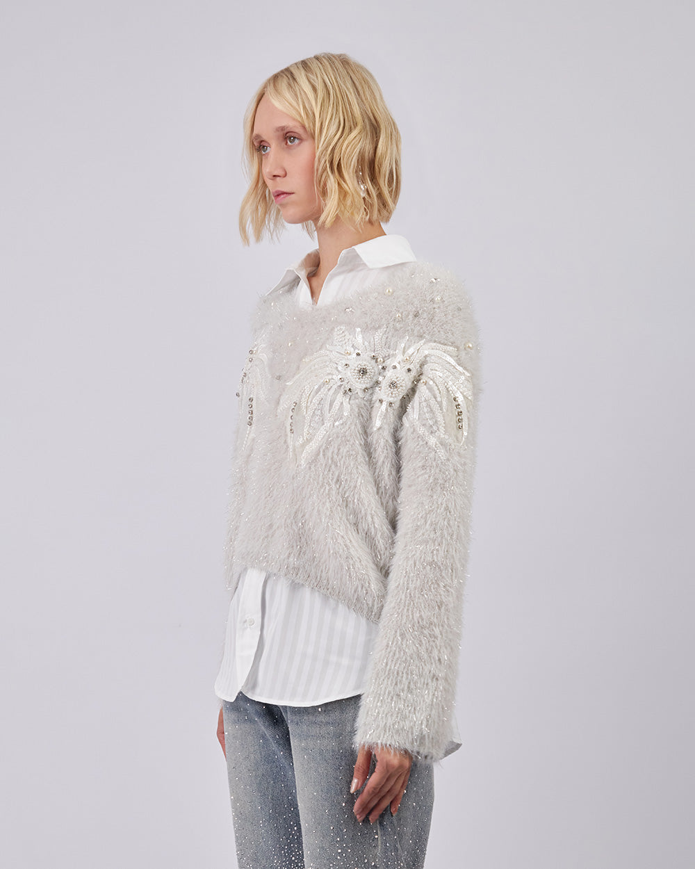 Gray Angora Sweater