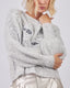 Grey Knitted Sweater With Applications