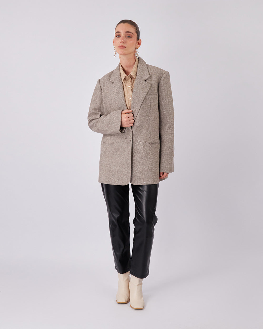 Taupe Blazer Full Sparkle