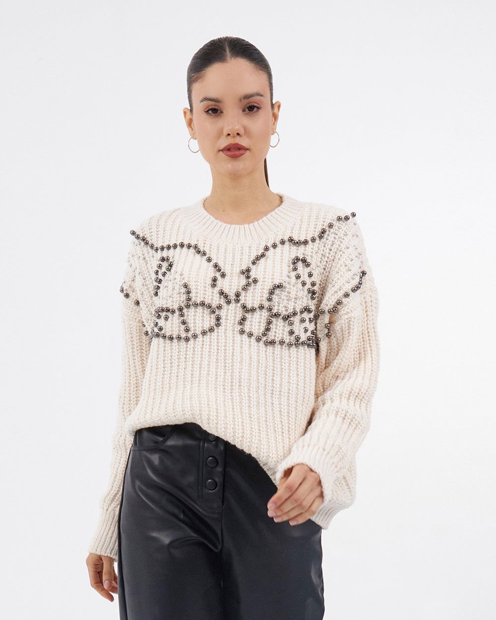 Cream Ball Sweater