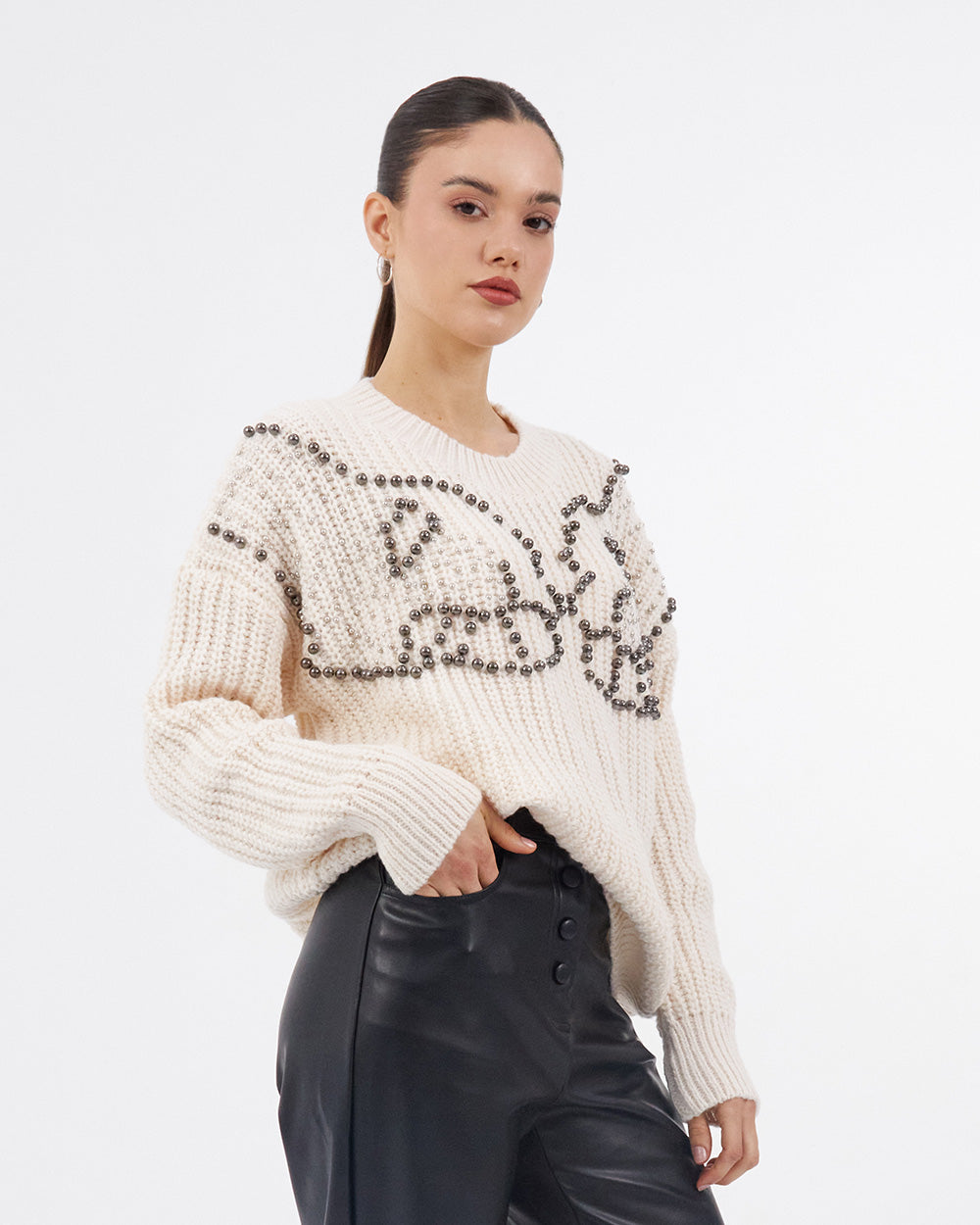 Cream Ball Sweater