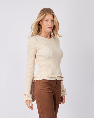Cream Knit Sweater Waves