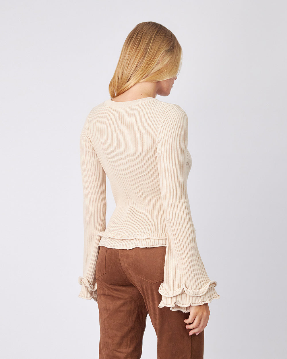 Cream Knit Sweater Waves