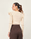 Beige Knit Square-Neck Sweater