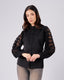 Black Nehru-Collar Blouse