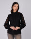 Black Nehru-Collar Blouse