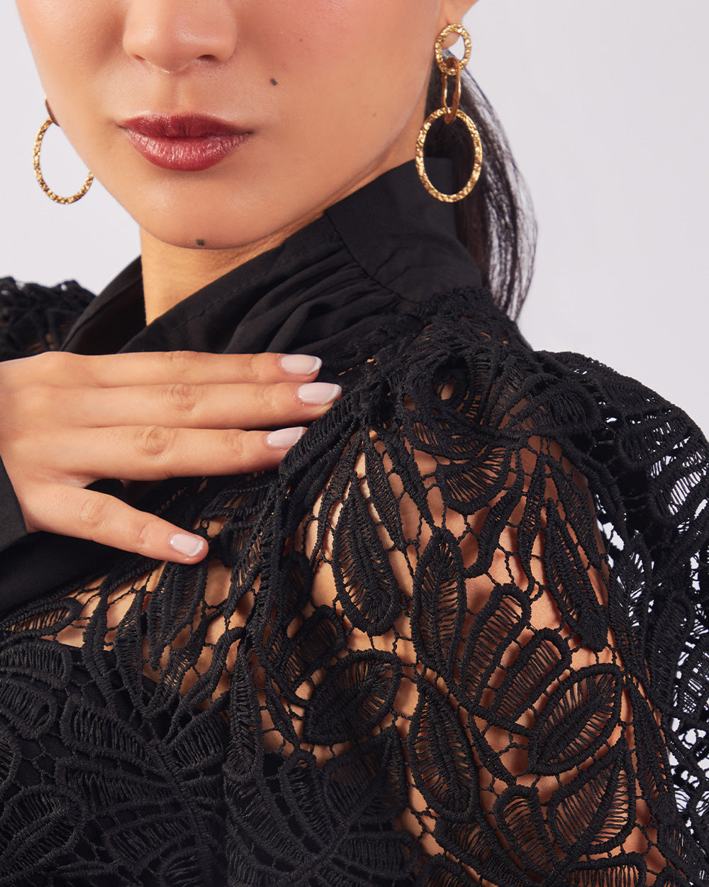 Black Brocade Blouse