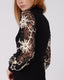 Black Knitted Sweater Embroidered Sleeves