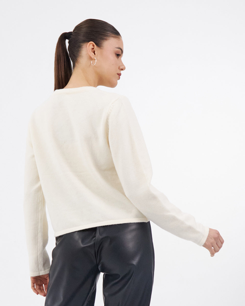 Cream 3D Floral Sweater