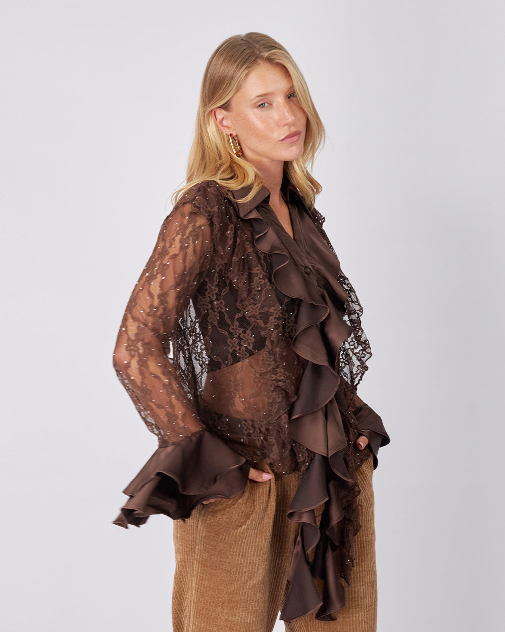 Chocolate Lace Shirt Sparkle
