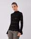 Black Suede Lace Blouse