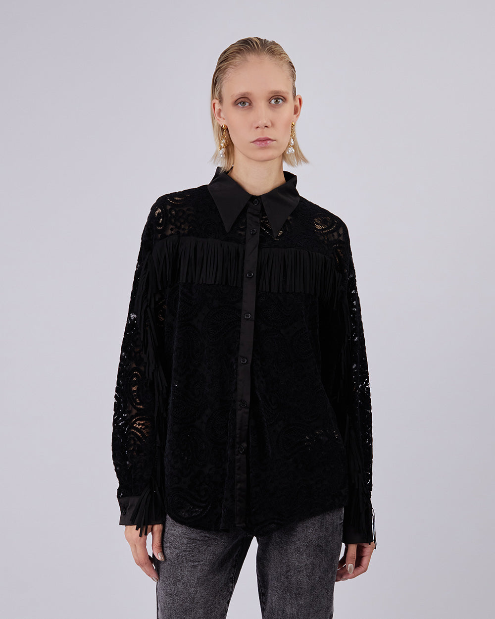 Black Floral Blouse