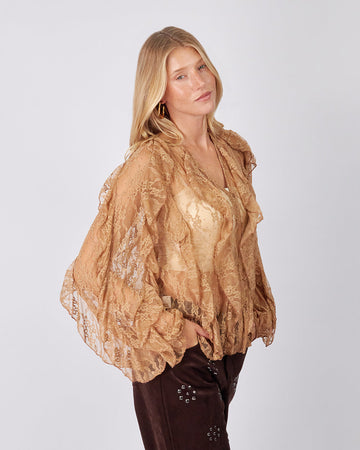 Beige Lace Blouse Sparkle