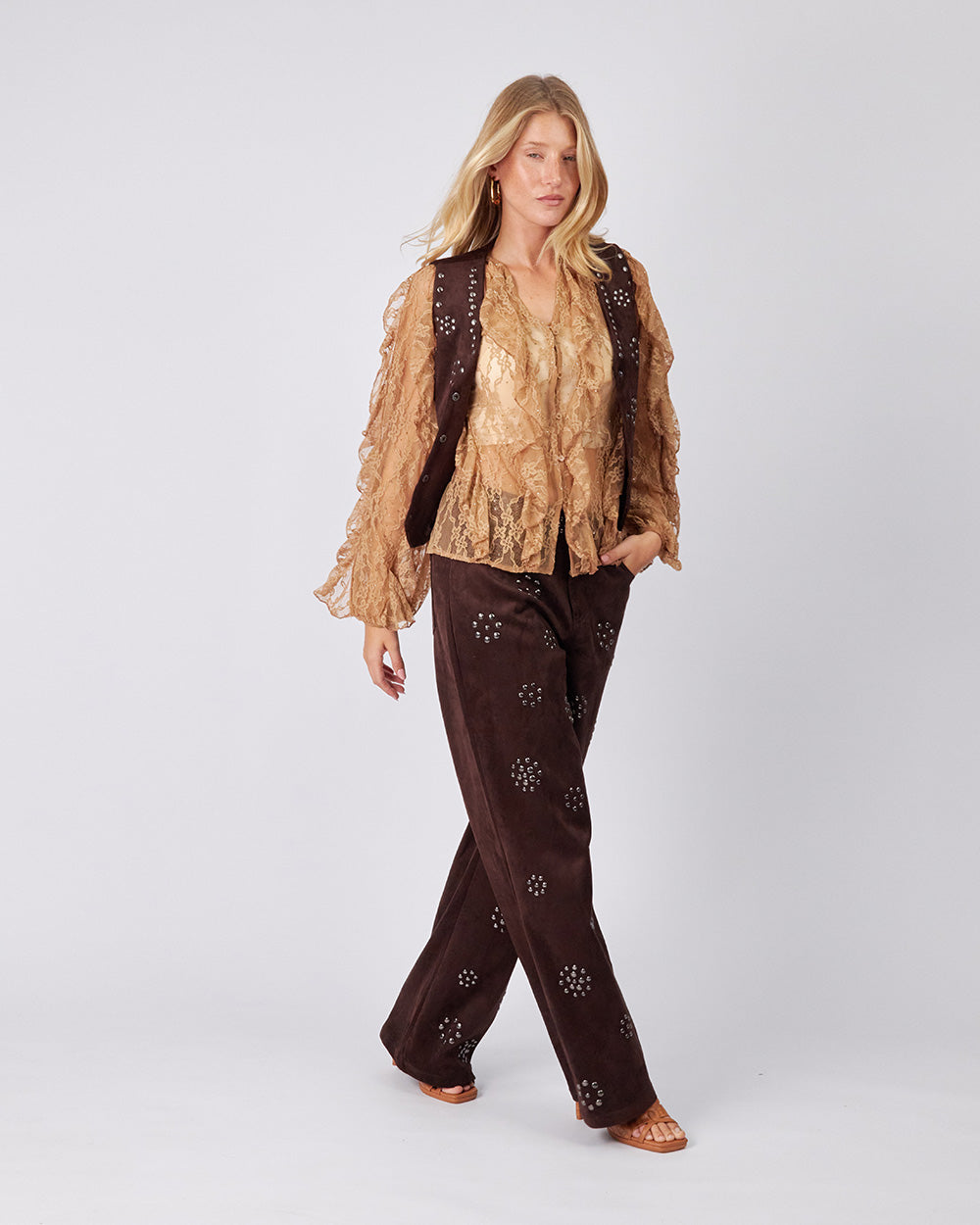 Beige Lace Blouse Sparkle